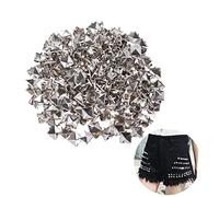 HORIALENCE Rivets Carrés Métalliques Argentés DIY 10Mm Lot de 200 Accessoires pour Chaussures Vêtements et Décoration Punk pour Bricolage et Créations Unisexes