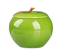 HORIALENCE Support de Rangement de Bureau en Céramique Verte, Conteneur Décoratif Créatif Couvercle, pour Collection Personnelle et Décoration de Pièce
