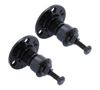 HORIALENCE Support Main Courante en Fer Noir 2pcs pour Escalier Intérieur, Fixation Murale Robuste Style Industriel, Accessoires de Décoration pour Maison et Entreprise