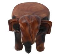 HORIALENCE Tabouret Repose-Pieds en Bois Sculpté Éléphant, Siège Confortable et Portable, pour Usage Domestique ou Bureau, Tabouret Rond en Bois Marron
