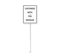 Horienteeon Add Your Own Message-Customizable Sign with Stake, Customizable Yard Sign, Sturdy Aluminum Sign Rust Free, Statement Plaque for Outdoor Yard Lawn Use 20cm×30cm(White)