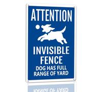 Horienteeon Attention Invisible Fence Dog Has Full Range of Aluminium Sign 30 x 40 cm Robuste Antirouille Signes Warning Dogs Fence Signs for Home Dog House Sign Decorations