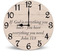Horienteeon Cadeau chrétien pour femme avec inscription « If God Is Everything You Have » - Horloge murale inspirante - Verse de la Bible pour personnes âgées - Cadeau de croix de Jésus - 30 cm