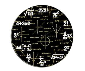 Horienteeon Équations et notations mathématiques tableau noir Geek horloge murale cadeau éducatif fonctionne à piles sans tic-tac silencieux à quartz salle de uisine salle de bain terrasse