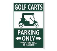 Horienteeon Golf Carts Parking Only, Violators Will Be Clubbed - En aluminium/métal - 14 x 20 cm - Panneau mural robuste en aluminium antirouille - Pour voiturette de golf