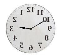Horienteeon Horloge murale inversée sans tic-tac, horloge de cuisine silencieuse à piles pour salon, chambre à coucher, salon, décoration ronde, 25,4 cm