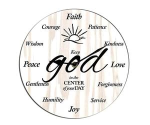 Horienteeon Horloge murale « Put God First » avec citation inspirante chrétienne silencieuse sans tic-tac, horloge religieuse familiale, horloge de famille Jésus Biblica le Dieu en bois silencieuse