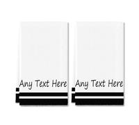 Horienteeon Lot de 2 torchons de cuisine blancs personnalisés, concevez votre propre texte d'un côté, serviettes personnalisées pour nom de famille, cadeaux personnalisables, torchons à thé/serviettes