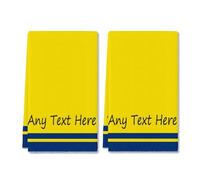 Horienteeon Lot de 2 torchons de cuisine jaunes personnalisés, créez votre propre texte d'un côté, serviettes personnalisées pour nom de famille, cadeaux personnalisables, torchons de bar ou