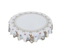 Horienteeon Nappe ronde de Pâques vintage française en polyester résistant aux taches pour buffets de cuisine, fêtes et camping, fête de Pâques, vacances, 152 cm