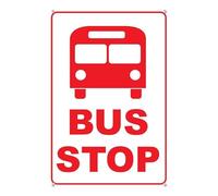 Horienteeon Panneau d'avertissement d'arrêt de bus scolaire en aluminium - Panneau d'arrêt de bus scolaire - Panneau d'arrêt de bus scolaire - Jaune - 20 × 30 cm