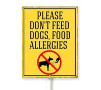 Horienteeon Panneau de cour avec piquet « Don't Feed Dogs », « Do Not Feed The Animal », panneau d'avertissement de rue robuste pour quartier, fleurs sauvages, jardin, fête, extérieur, décorations en