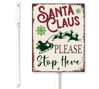 Horienteeon Panneau de cour avec piquets de 20 × 30 cm, en aluminium robuste, antirouille, motif « Merry Christmas » pour voisin, cadeau d'extérieur