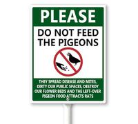 Horienteeon Panneau de cour avec piquets « Please Do Not Feed The Pigeons - They Spread Disease And Mites » - 11,5 cm x 15 cm - Panneau en aluminium robuste antirouille - Ne pas nourrir les animaux -