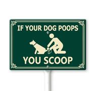 Horienteeon Panneau de cour « If Your Dog Poops, You Scoop » avec piquets de 30 × 20 cm, panneau de cour en aluminium robuste antirouille, panneau « No Dog Pooping and Pee », panneau « Keep Pets Off