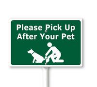 Horienteeon Panneau de cour « Please Pick Up After Your Pet » avec piquets de 30 × 20 cm, panneau de cour en aluminium robuste antirouille, panneau « No Dog Poop and Pee », « Keep Pets Off Grass