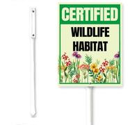 Horienteeon Panneau de pelouse en aluminium certifié pour habitat de faune avec piquet, adapté aux pollinisateurs, parterres de fleurs sauvages, rue, quartier, extérieur, plaque décorative en