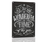 Horienteeon Panneau en aluminium avec inscription « It's The Most Wonderful Time Of The Year » - 20 x 30 cm - Robuste - Antirouille, décoration « Merry Christmas »