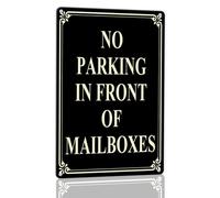 Horienteeon Panneau en aluminium avec inscription « No Parking Do Not Block Mailbox » - 20 x 30 cm - Panneau en aluminium robuste - Inscription « No Parking In Front of Mailbox » - Instructions de
