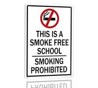 Horienteeon Panneau en aluminium avec inscription « This Is A Smoke Free School » de 30 cm × 40 cm, panneau en aluminium robuste, panneau de sécurité scolaire, panneau de zone sans fumée, décoration