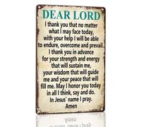 Horienteeon Panneau en aluminium « Dear Lord In Jesus' Name I Pray » - 20 × 30 cm - Plaque en aluminium robuste antirouille - Décoration de Noël - Panneaux muraux religieux pour Jésus chrétien