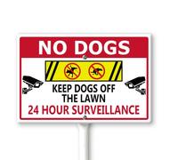 Horienteeon Panneau « No Dogs - Keep Dogs Off The Lawn », panneau de cour avec piquets de 30 × 20 cm, panneau en aluminium robuste, « Please Stay Off The Grass », « Do Not Walk On Grasses »