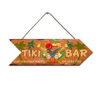 Horienteeon Plaque en bois rustique rétro avec inscription « Ymaotrade Tiki Bar » à suspendre pour bar, pub, bière, cocktails, plage, cadeau d'amitié 25,4 x 7,9 cm