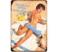 Horienteeon Plaque en métal vintage Pin Up Girl Getting Hot Take Clothes Off Man Cave pour maison, bar, pub, cuisine, garage, restaurant, plaque murale décorative - 20 x 30 cm