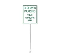 Horienteeon Reserved Parking - Add Your Wording Here Custom Sign with Stake, Customizable Parking Sign, Custom Metal Sign, Sturdy Aluminum Sign Rust Free for Outdoor Lawn Use 20cm×30cm