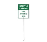 Horienteeon Reserved Parking, Your Text Custom Sign with Stake(Green), Customizable Parking Sign, Custom Metal Sign, Sturdy Aluminum Sign Rust Free for Outdoor Use 20cm×30cm