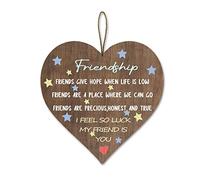 Horienteeon Ymaotrade Cadeau d'amitié et plaque pour une amie, femme, lui, elle, maman, avec message, ornement et citation en bois à suspendre en forme de cœur 19,8 cm (grande taille)