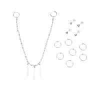 Horimiya Miyamura Izumi Chaîne à lèvres 7 + 4 boucles d'oreilles pour femmes amoureux Anime pour adolescentes