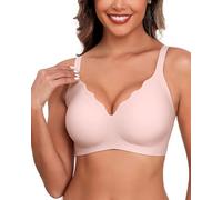 HORISUN Soutien-gorge sans couture confortable sans armatures pour femme, rose, XX-Large