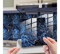 HORIWE Lot de 20 autocollants pour carrelage mural marbré - 10 x 10 cm - En PVC - Papier peint autocollant - Autocollants muraux imperméables - Pour cuisine, armoire, meuble, table