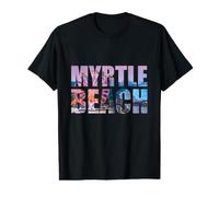Horizon de la Ville avec la Roue de Ciel à l'intérieur des Lettres de Myrtle Beach T-Shirt Graphique avec Valeur
