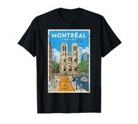 Horizon de la Ville de Montréal avec la basilique emblématique Notre-Dame T-Shirt