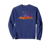 Horizon de Las Vegas - Aquarelle du Monde des Jeux vidéo Sweatshirt, Unisexe pour Adultes, Bleu Marine, L