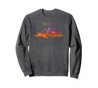 Horizon de Las Vegas - Aquarelle du Monde des Jeux vidéo Sweatshirt, Unisexe pour Adultes, Chiné Foncé, M