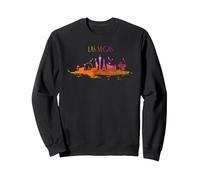 Horizon de Las Vegas - Aquarelle du Monde des Jeux vidéo Sweatshirt, Unisexe pour Adultes, Noir, S