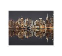 Horizon de New York la Nuit，1000 Pièces Puzzle - Jeux pour Réduire Le Stress Familial - Jouets Ludiques pour Adultes - Décoration Intérieure Gifts（38x26cm）-E96