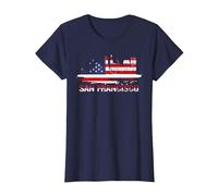 Horizon de San Francisco - Paysage Urbain américain de San Francisco T-Shirt, Femme, Bleu Marine, S