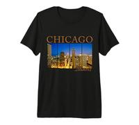 Horizon du Paysage Urbain de Chicago, Illinois, Pride T-Shirt Haut de Gamme