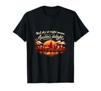 Horizon Vintage d'Austin, Texas, Ciel Rouge la Nuit, City Pride T-Shirt