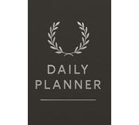 Horizon Works Elegant Hourly Daily Productivity Planner - Undated, 1 Day Per Page, 8 AM - 9 PM Schedule - Minimalist Textured Black Paperback with Laurel Emblem - Priorities, To-Do & Notes