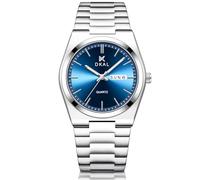 HorizonDKAL Montre analogique à quartz pour homme - Aiguilles lumineuses - Résistante aux rayures - Résistante à l'eau