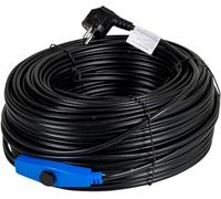 horizont Câble chauffant antigel avec thermostat 48 m, idéal pour conduite d'eau ou comme chauffage des plantes, chauffage de gouttière étanche, chauffage de gouttière, chauffage d'accompagnement de