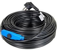 horizont Câble chauffant antigel avec thermostat de 36 m, idéal pour conduite d'eau ou comme chauffage des plantes, chauffage de gouttière, chauffage de gouttière, chauffage auxiliaire de tuyau 230 V