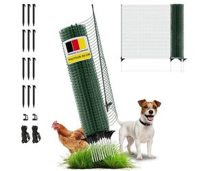 Horizont - Clôture de délimitation FIX, clôture mobile de 20 m de long et 80 cm de haut, maille étroite 17 x 17 mm, 12 poteaux en fibre de verre, protection pour parterres de fleurs, filet de jardin