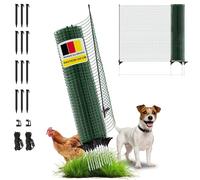 horizont clôture jardin FIX 15 m x 110 cm à mailles serrées avec 9 piquets - clôture chien, clôture amovible extérieur, cloture jardin exterieur, clôture camping, clôture potager, filet poule