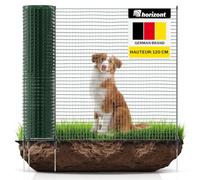 horizont clôture jardin FIX 25 m x 120 cm à mailles serrées avec 15 piquets - clôture chien, clôture amovible extérieur, cloture jardin exterieur, filet clôture chien, clôture camping, clôture potager